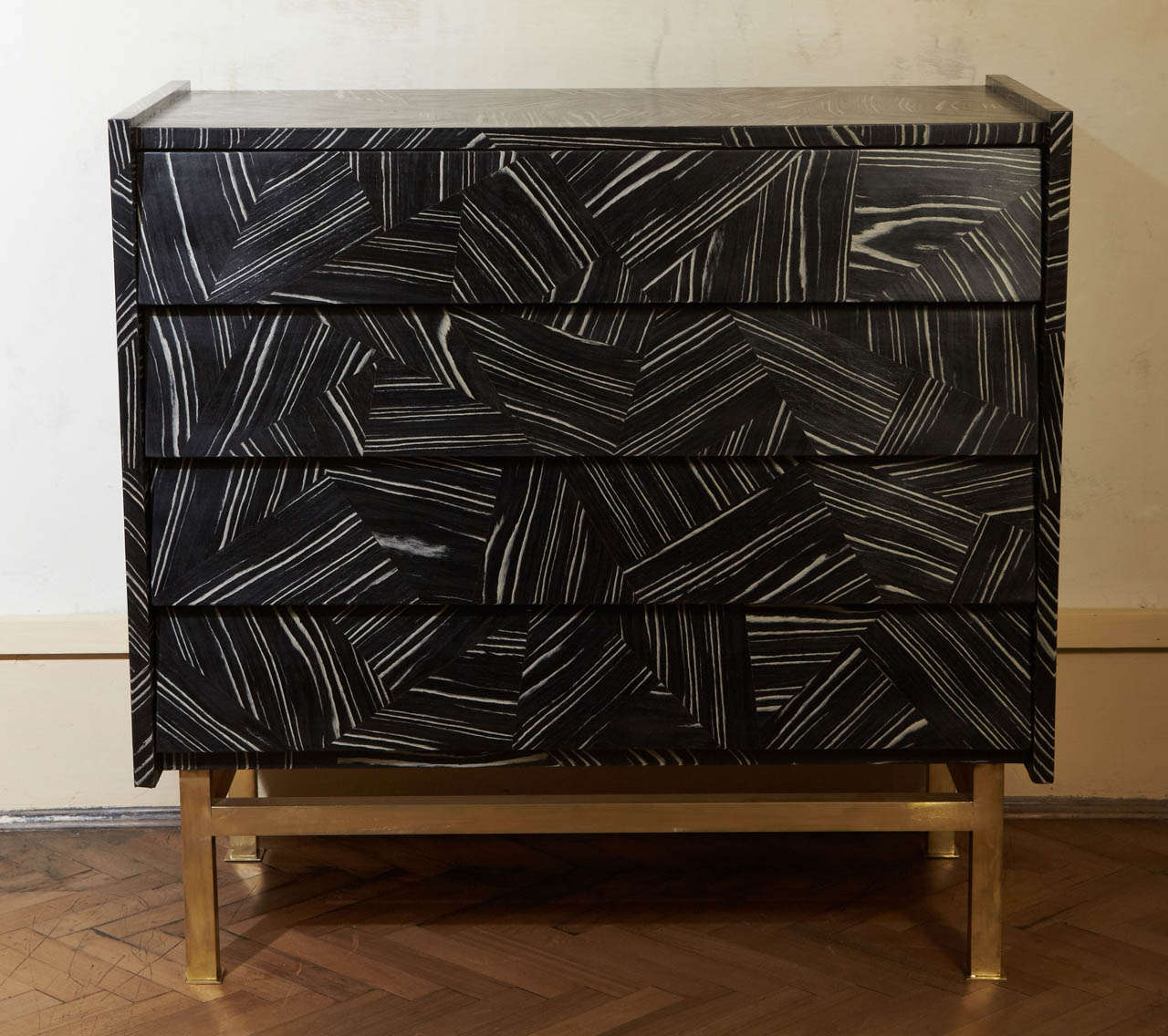 Mid-Century Modern Flair Patchwork Collection Chest of Drawers